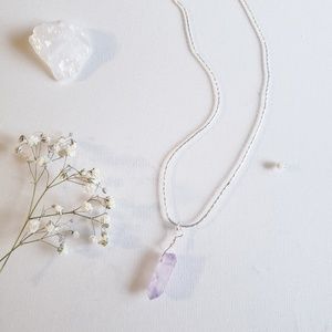 Lavender Quartz Crystal Necklace